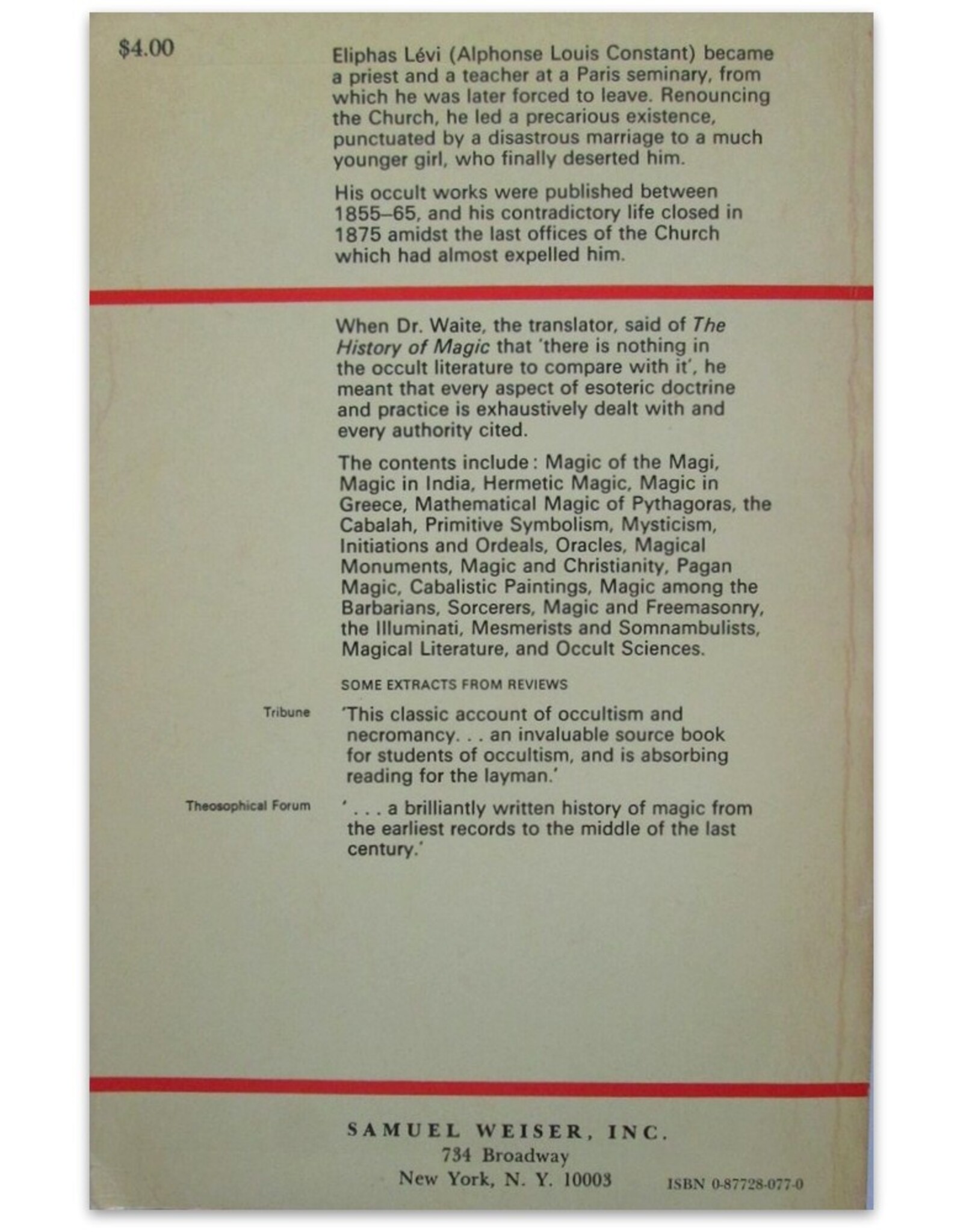 Eliphas Levi - The History of Magic [...]