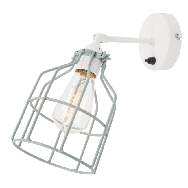 Het Lichtlab Wandlamp No.15 - Wit met Mint kleur Kooi