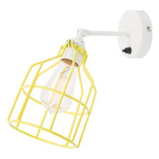 Het Lichtlab Wandlamp No.15 - Wit met Gele Kooi