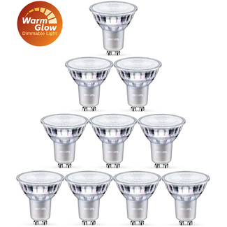 Philips 10 stuks GU10 Led 3,7W 2200-2700K 355lm - Dim to Warm