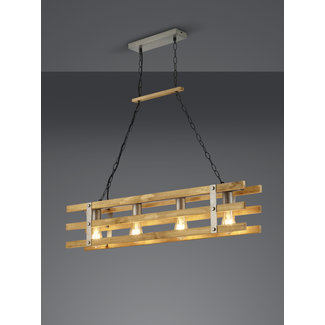 Trio Leuchten Hanglamp Khan - Brons/Hout