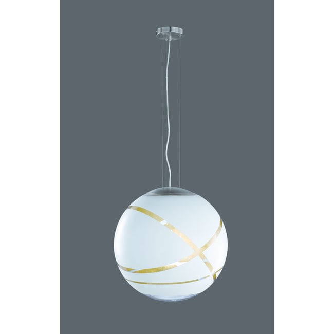 Trio Leuchten Hanglamp Faro Ø30cm - Wit/Goud