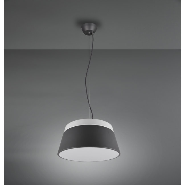 Trio Leuchten Hanglamp Baroness Ø45cm - Antraciet/Wit