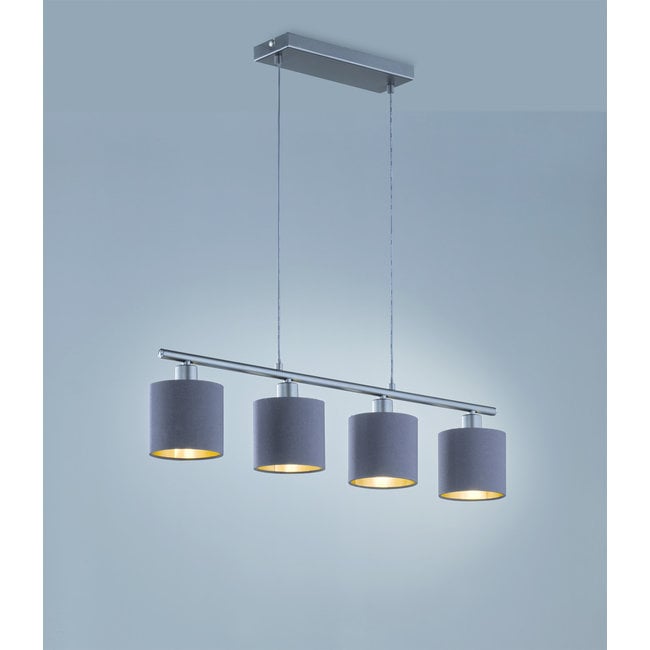 Trio Leuchten Hanglamp Tommy 4L - Zwart/Goud