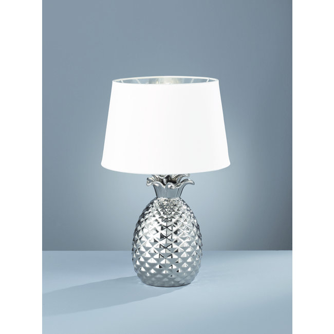 Trio Leuchten Tafellamp Pineapple - Wit/Zilver