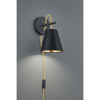 Trio Leuchten Wandlamp Andreus - Zwart/Goud