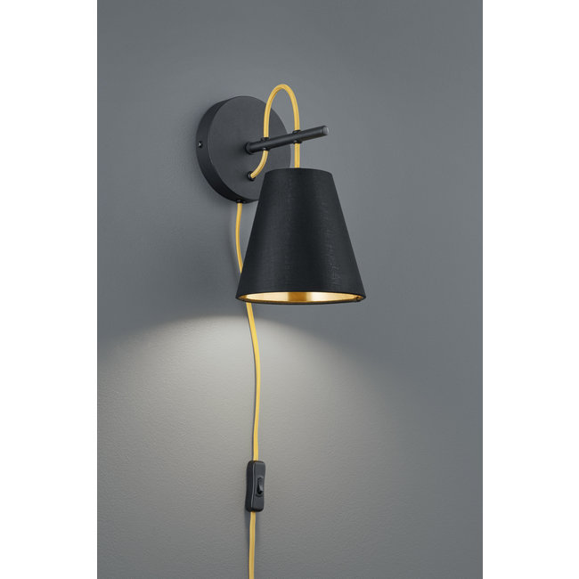 Trio Leuchten Wandlamp Andreus - Zwart/Goud