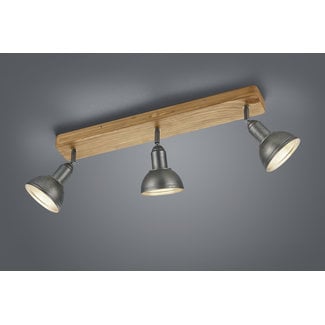 Trio Leuchten Plafondlamp Delhi 3L - Hout/Zilver