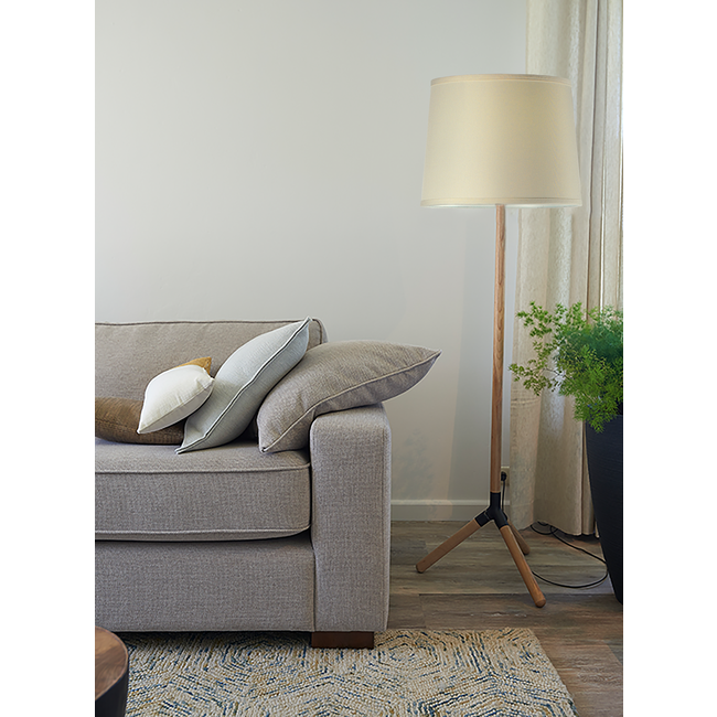 Artdelight Vloerlamp Trace - Hout/Wit