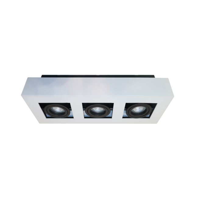 Artdelight Plafondlamp Bosco 3L - Wit/Zwart