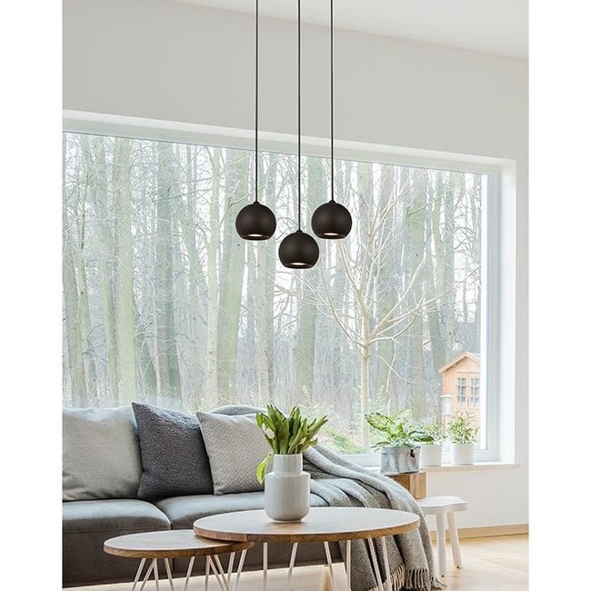 Searchlight Hanglamp Eindhoven 3L - Zwart