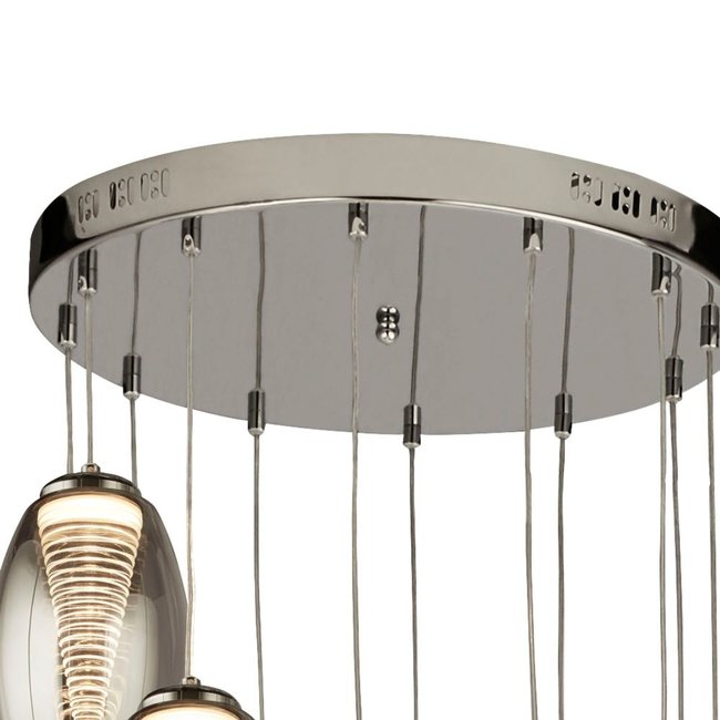 Searchlight Hanglamp Cyclone 12L Vide - Chroom/Smoke