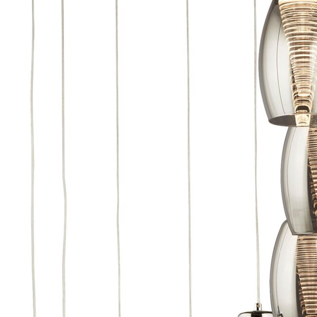 Searchlight Hanglamp Cyclone 12L Vide - Chroom/Smoke