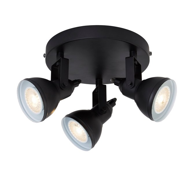 Searchlight Plafondlamp Focus 3L - Zwart