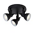 Searchlight Plafondlamp Focus 3L - Zwart