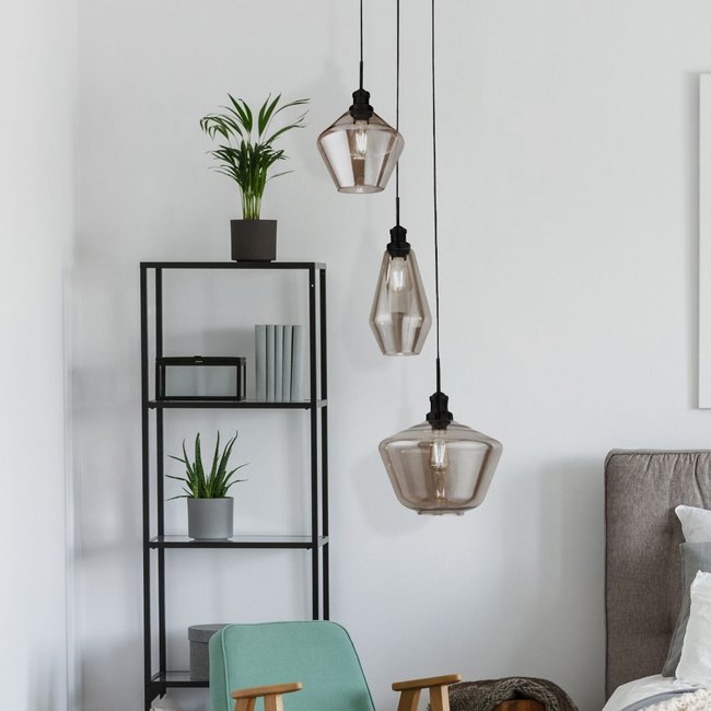 Searchlight Hanglamp Mia Vide - Zwart/Smoke