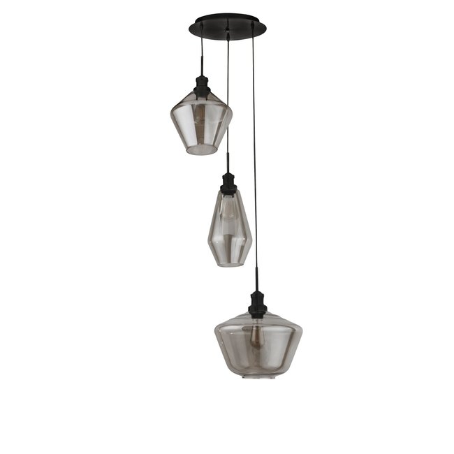Searchlight Hanglamp Mia Vide - Zwart/Smoke