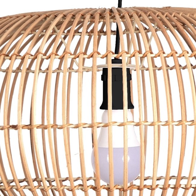 Searchlight Hanglamp Bali Rattan 48x26cm - Zwart/Rotan