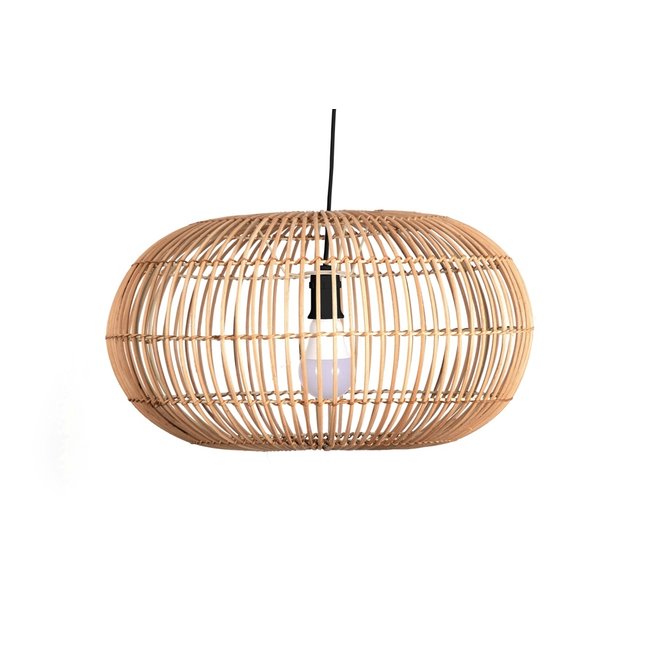 Searchlight Hanglamp Bali Rattan 48x26cm - Zwart/Rotan