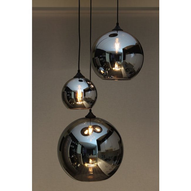 HELDR! Hanglamp Glass Ayr - Metallic Smoke