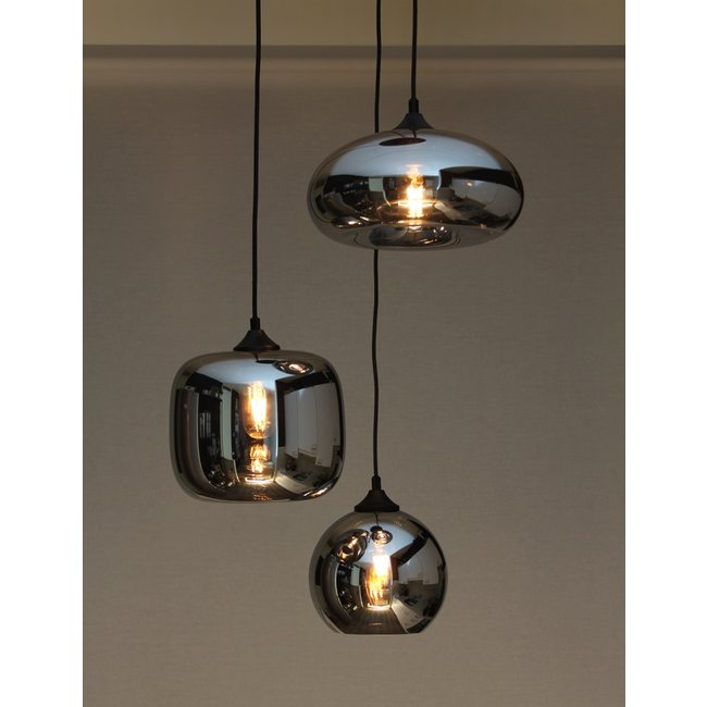 HELDR! Hanglamp Glass Falkirk - Metallic Smoke