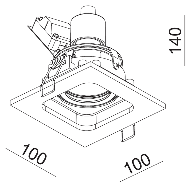 Artdelight Inbouwspot Moggio 1L - Wit/Zwart