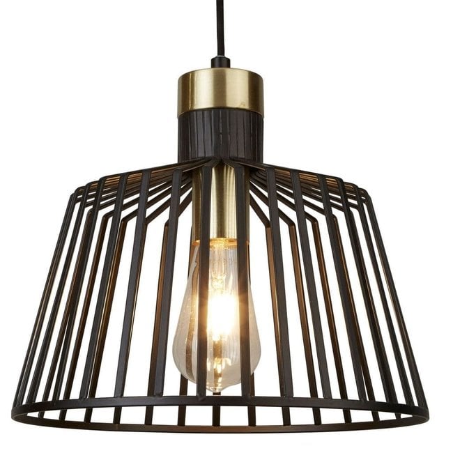 Searchlight Hanglamp Bird Cage Ø30cm - Zwart/Brons