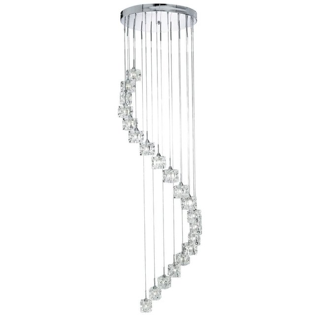 Searchlight Hanglamp Ice Cube 180cm - Chroom/Helder