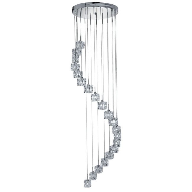 Searchlight Hanglamp Ice Cube 300cm - Chroom/Helder