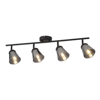 Searchlight Plafondlamp Mega 4L - Zwart/Smoke