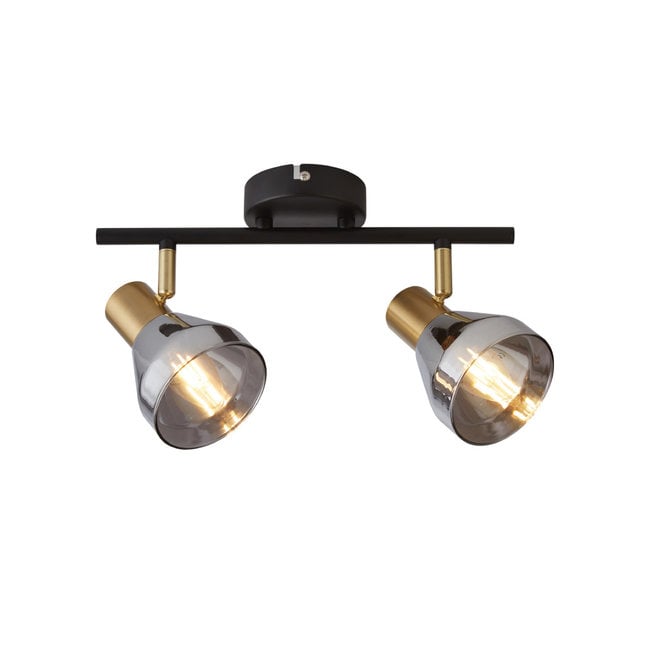 Searchlight Plafondlamp Westminster 2L - Smoke/Goud