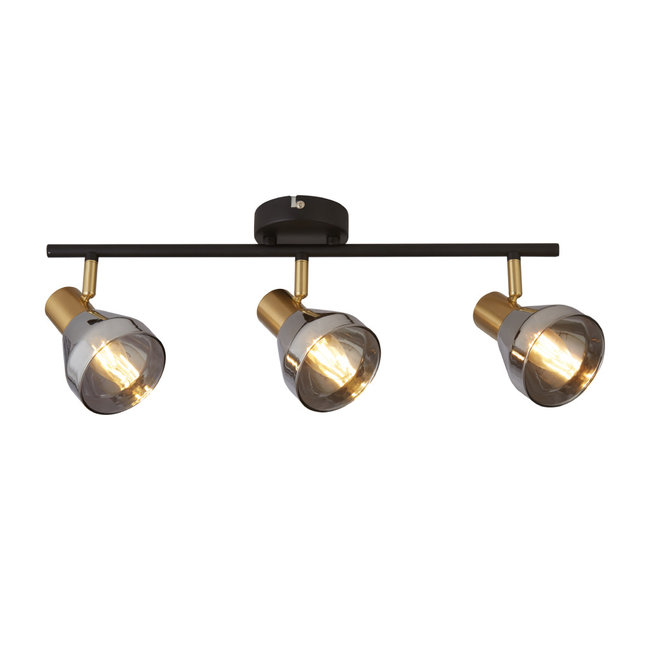 Searchlight Plafondlamp Westminster 3L - Smoke/Goud