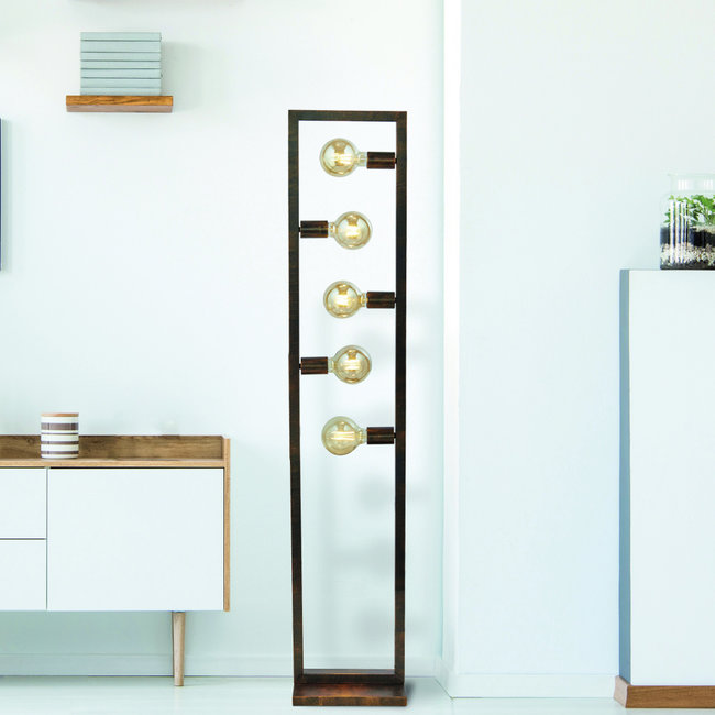 Searchlight Vloerlamp Oblong 5L - Roestbruin