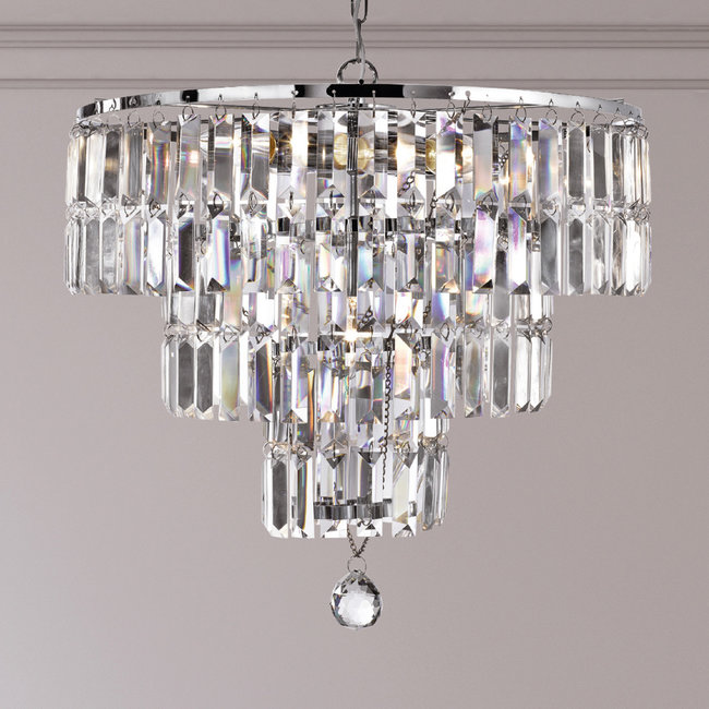 Searchlight Kroonluchter Empire 5L - Kristal