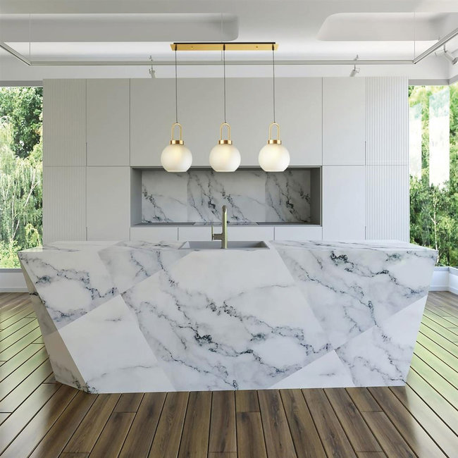 Searchlight Hanglamp Snowdrop 3L - Wit/Goud