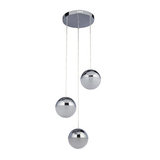 Searchlight Hanglamp Marbles 3L Vide - Chroom