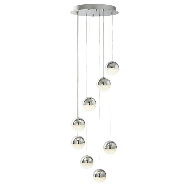 Searchlight Hanglamp Marbles 8L Vide - Chroom