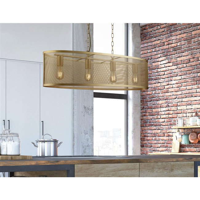 Searchlight Hanglamp Fishnet 4L - Goud