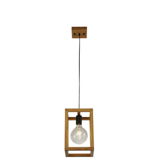 Searchlight Hanglamp Square 1L - Hout/Zwart