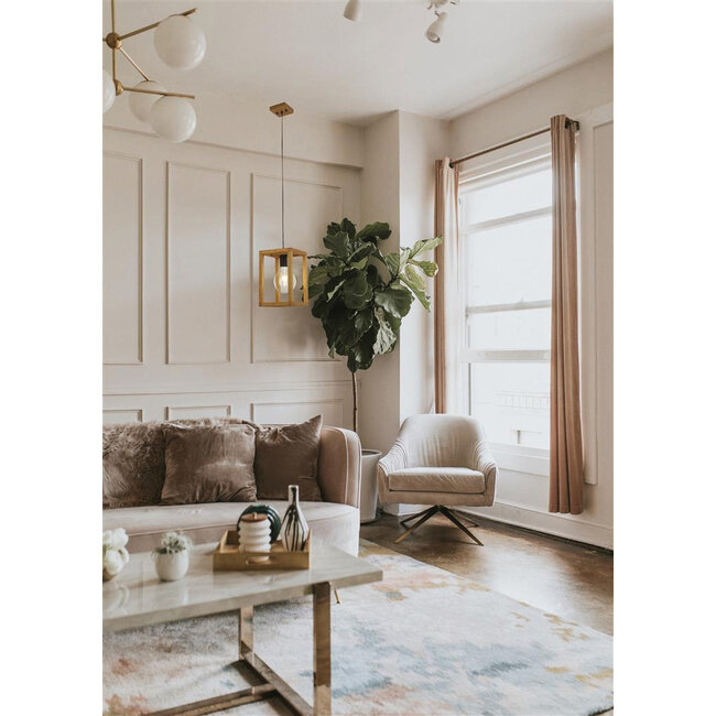 Searchlight Hanglamp Square 1L - Hout/Zwart