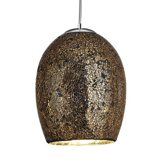 Searchlight Hanglamp Crackle 1L - Donker Brons