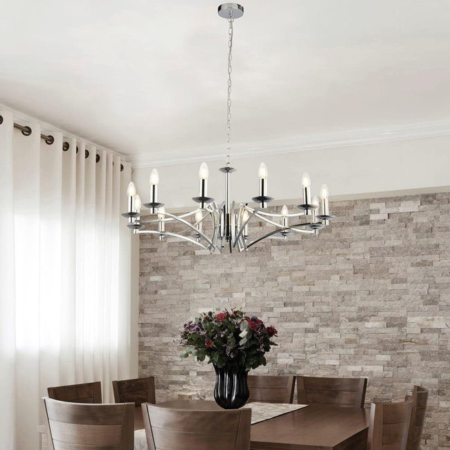 Searchlight Kroonluchter Ascot 12L - Chroom