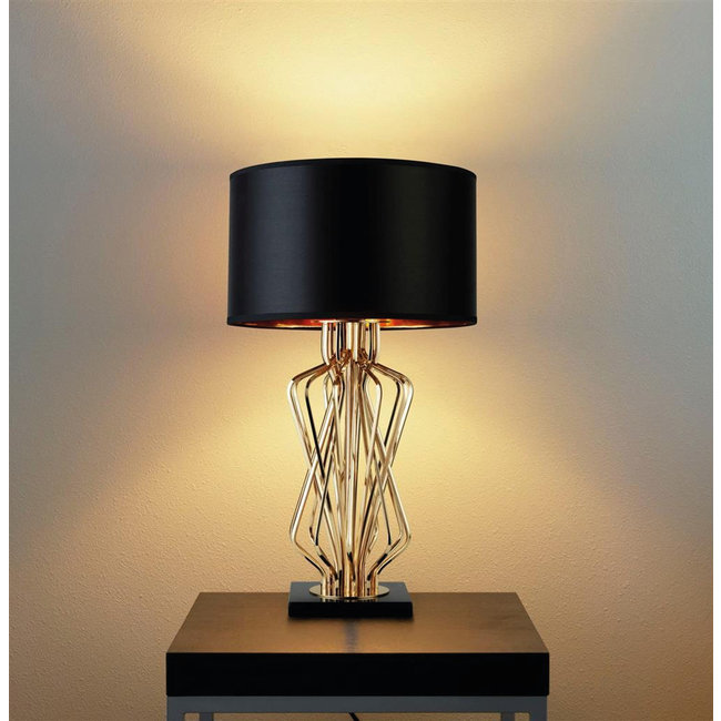Searchlight Tafellamp Ethan - Zwart/Goud