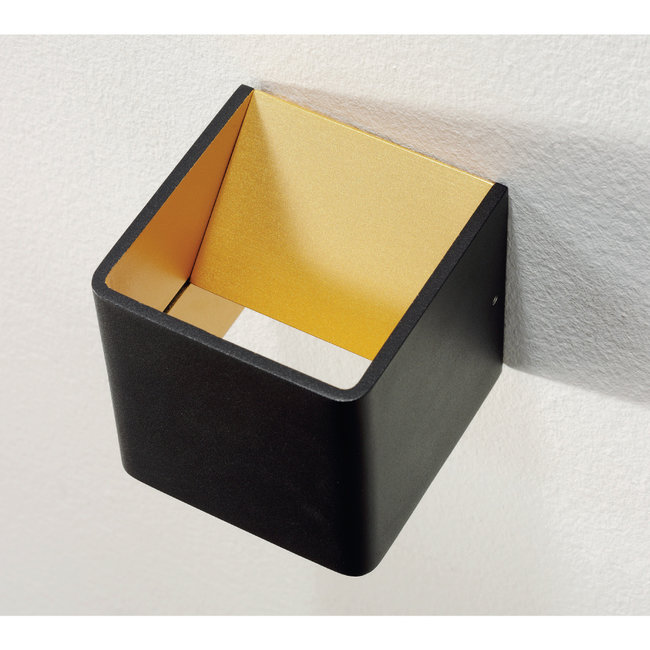 Artdelight Wandlamp Fulda - Zwart/Mat Goud