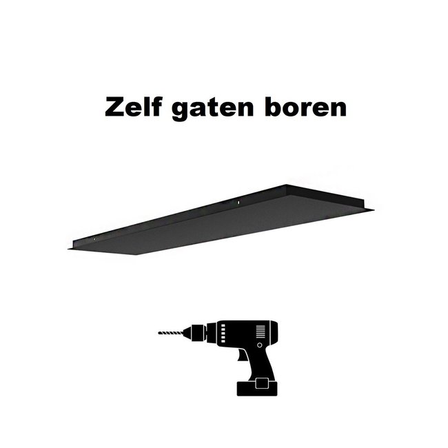 Artdelight Plate Recht 120x30cm - Zwart