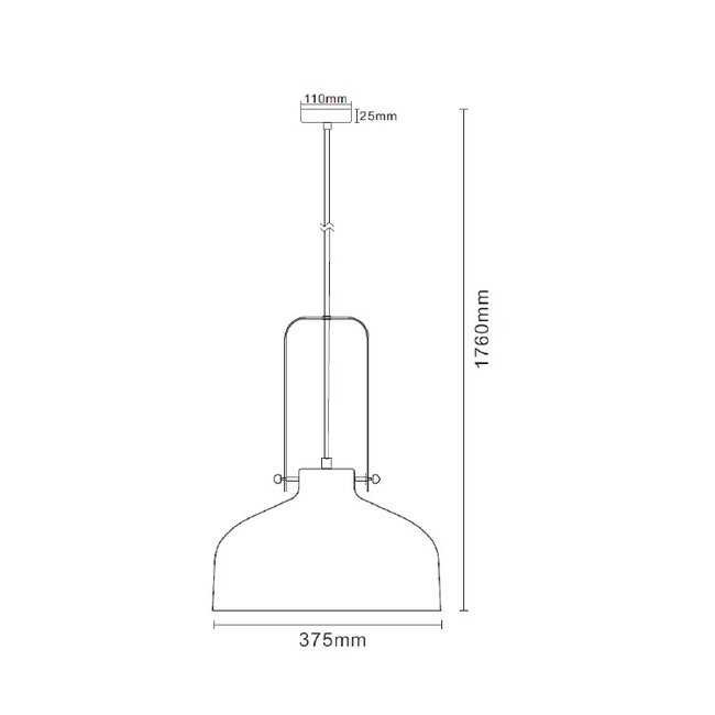 Artdelight Hanglamp Mendoza - Mat Staal/Zwart