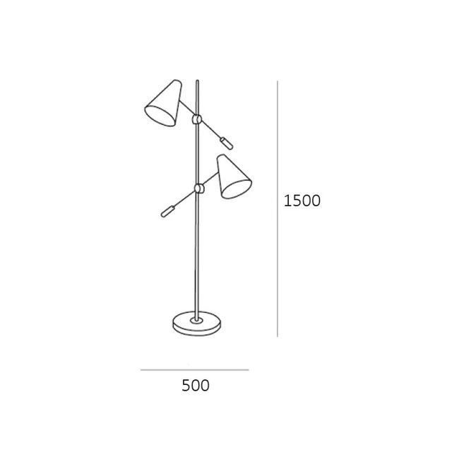 Artdelight Vloerlamp Obscur - Zwart/Koper