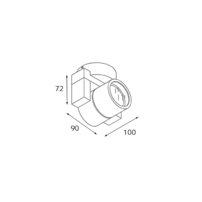 Artdelight Opbouwspot Single - Aluminium