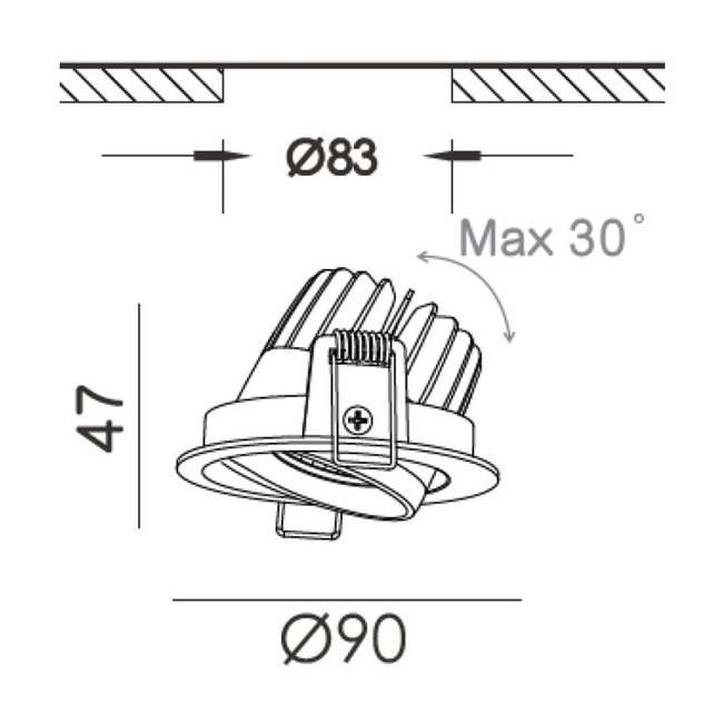 Artdelight Inbouwspot Venice DL 1210 - Mat Staal
