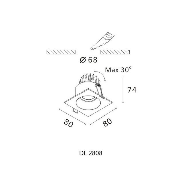 Artdelight Inbouwspot Venice DL 2808 - Wit